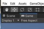 ‘Game’ tab before dragging below ‘Scene’ tab